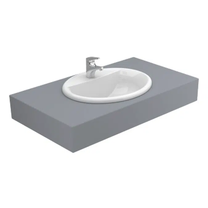 LUSO 565 recessed washbasin (w/ central tap hole)