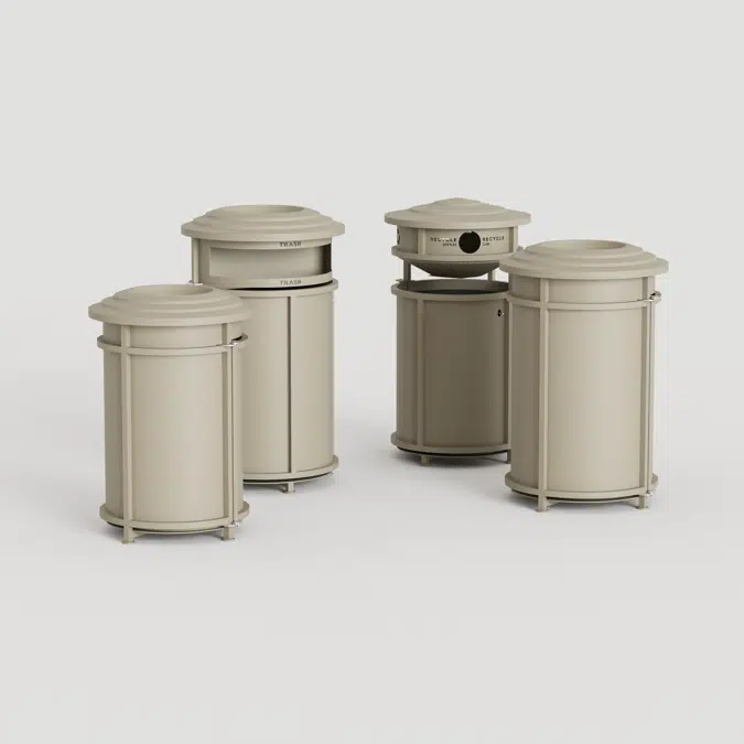 Urban Renaissance Litter & Recycling Receptacle