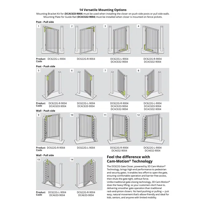 SlimLine Hydraulic, Vertical Gate Closer DC622G