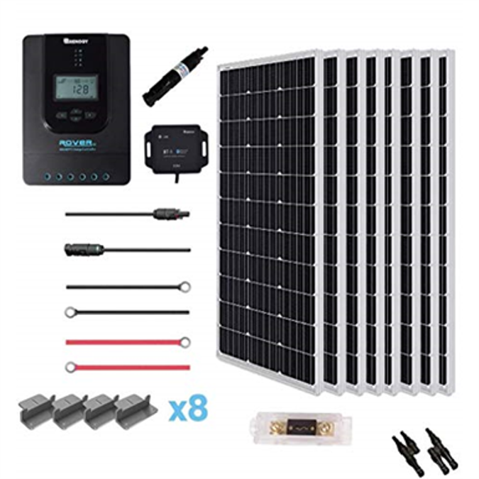 BIM 对象 - 免费下载！ Renogy RNG-KIT-PREMIUM800D-RVR40 800 Watt 24 Volt Solar ...