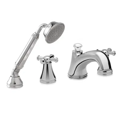 Image for Vivian™ Deck-Mount Tub Filler Trim with Cross Handles and Handshower