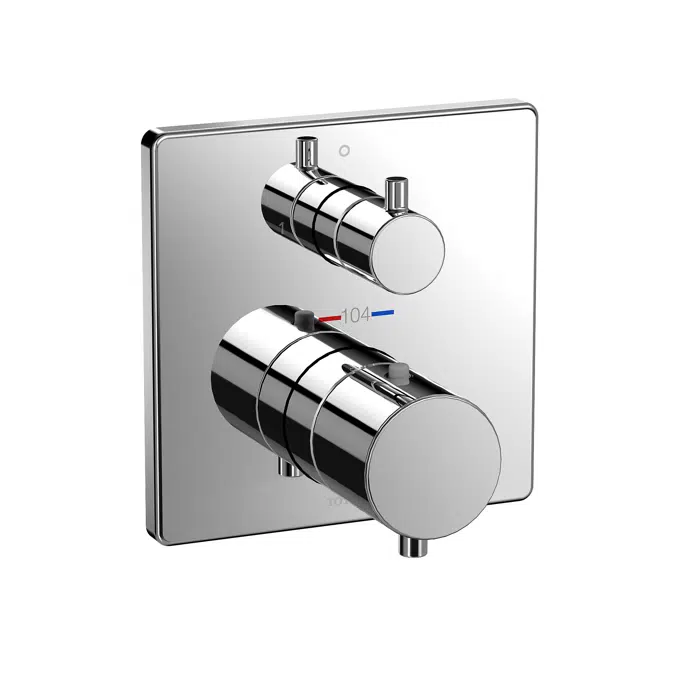 Thermostatic Mixing Valve with Two-way Diverter Trim - Square