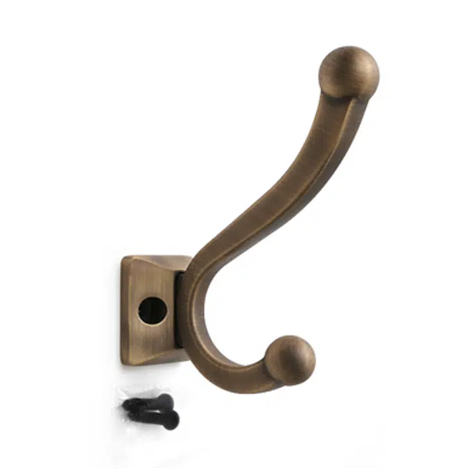 PXB-BN05 BRASS DOUBLE HOOK(BRASS NOUVEAU SERIES)