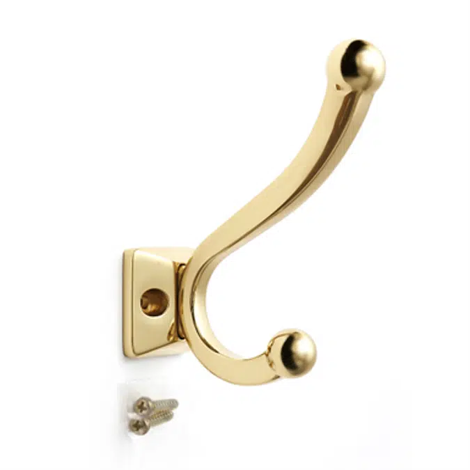 PXB-BN05 BRASS DOUBLE HOOK(BRASS NOUVEAU SERIES)