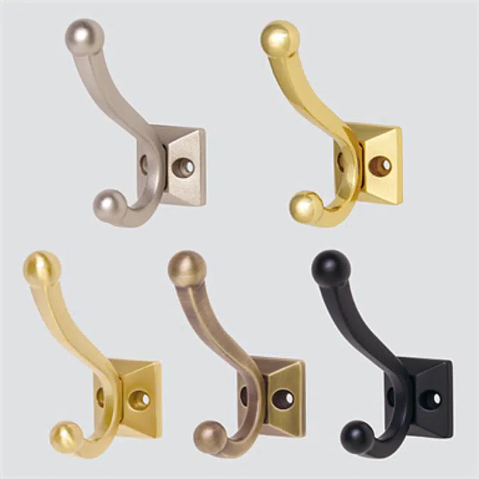 PXB-BN05 BRASS DOUBLE HOOK(BRASS NOUVEAU SERIES)