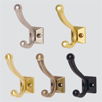 Image for PXB-BN05 BRASS DOUBLE HOOK(BRASS NOUVEAU SERIES)