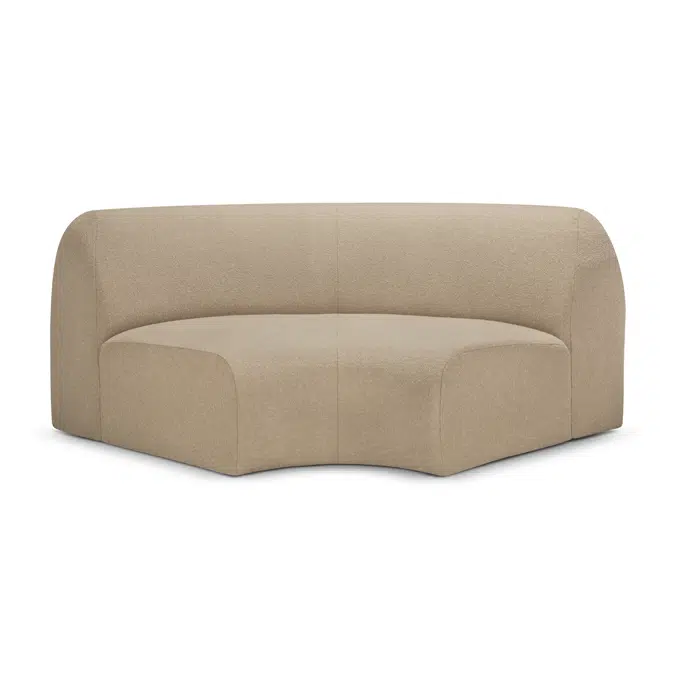 Bulky modular sofa - Almond fabric - 90° round corner 133x133x75 cm