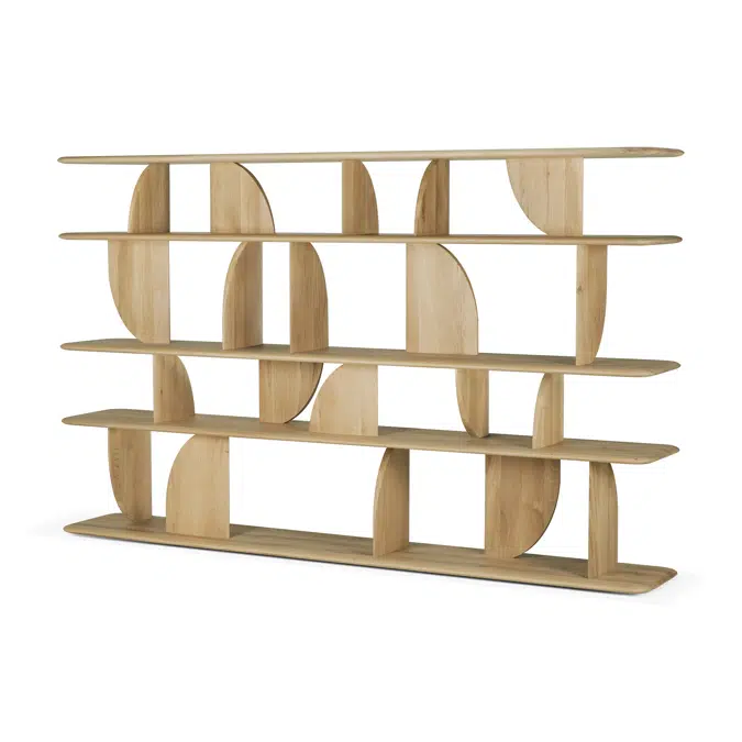 Geometric rack - oak - 210x35x130 cm