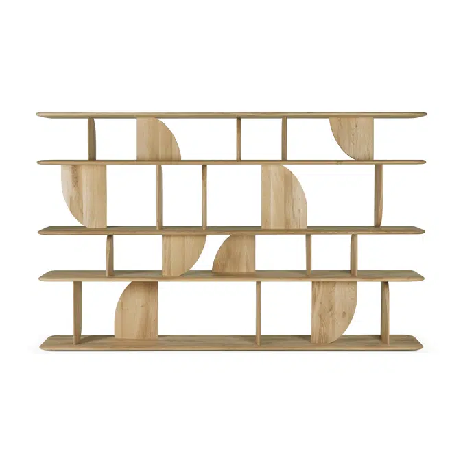 Geometric rack - oak - 210x35x130 cm