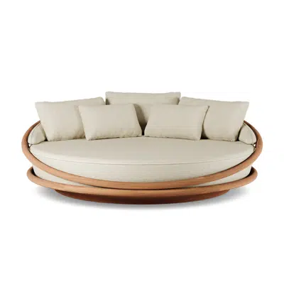 Image for Solis outdoor daybed - teak - beige bouclé - round - 200 x 200 x 67 cm