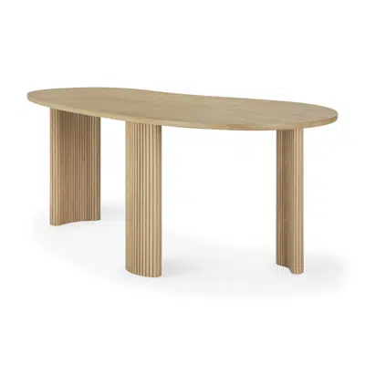Image for Boomerang desk - varnished oak - pebble shape 200x100x75 cm