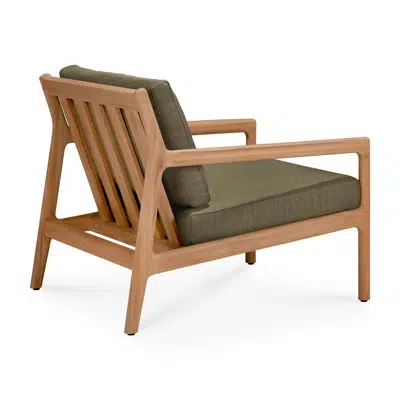 Image for Jack outdoor lounge chair - teak - Green fabric - 76 x 90 x 74 cm