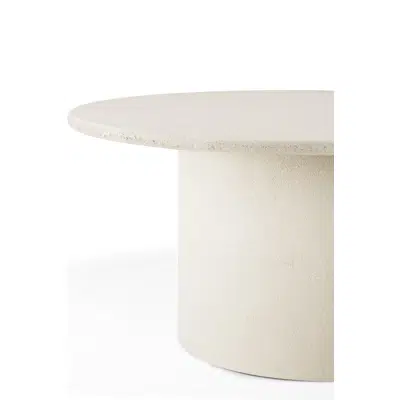 Image for Elements table - varnished Microcement - Off White - round - 125x125x76 cm