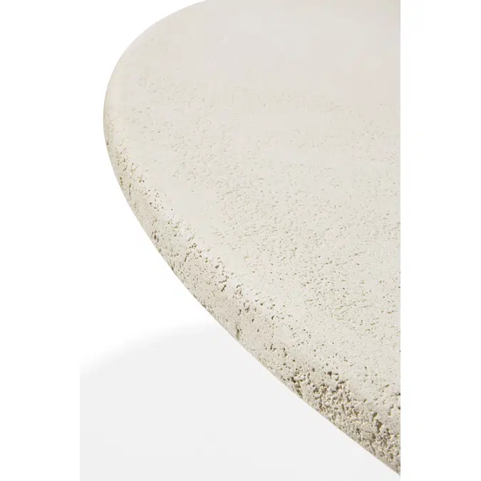 Elements table - varnished Microcement - Off White - round - 125x125x76 cm