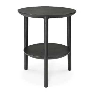 Image for Bok side table - varnished oak - black - round - 43x43x50 cm