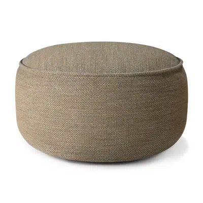 Donut outdoor pouf - Mocha check fabric - XL - 80x80x43 cm图像