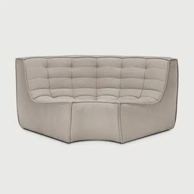 Image for N701 modular sofa - Ecru Eco fabric - 90° round corner - 120x120x76 cm