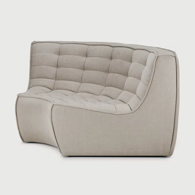 N701 modular sofa - Ecru Eco fabric - 90° round corner - 120x120x76 cm