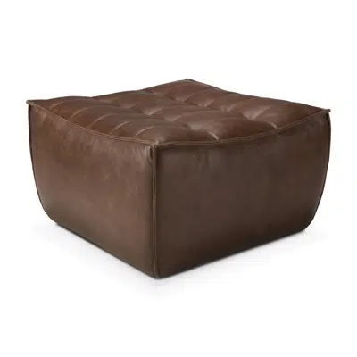 imagen para N701 footstool - Chestnut leather - 70x70x43 cm
