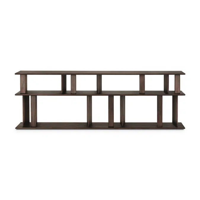 Block sofa console - varnished mahogany - espresso matte 210x33x70 cm