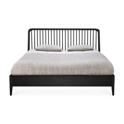 Immagine per Spindle bed - varnished oak - black - US Queen - with slats - 163x213x97 cm