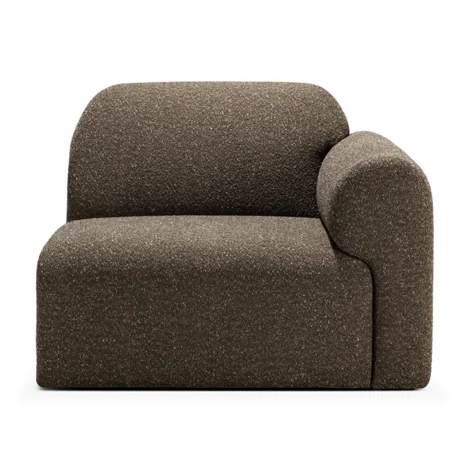 Bulky modular sofa - Cedar fabric - end seater with L arm 95x95x75 cm