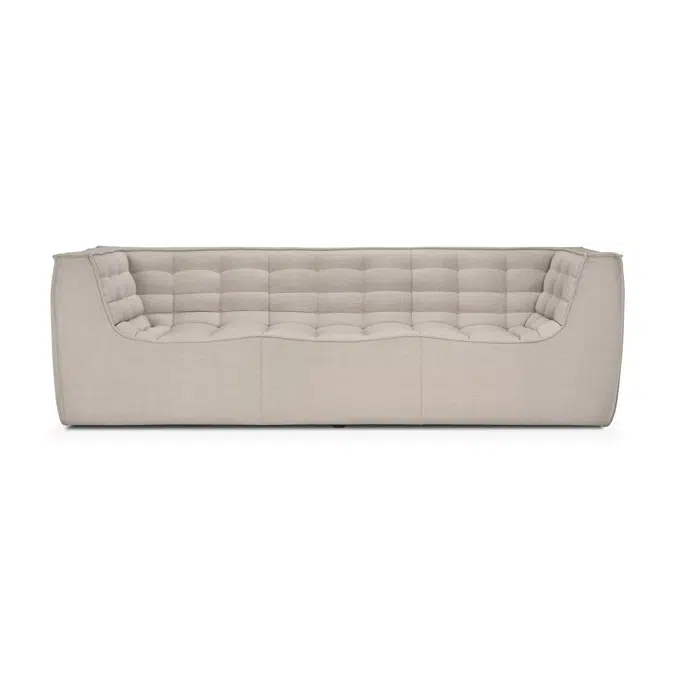 N701 sofa - Beige fabric - 3 seater 245x91x76 cm