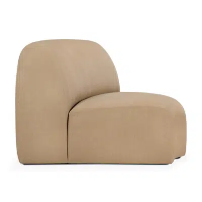 Image for Bulky modular sofa - Light Sepia fabric - 45° round corner - 100x95x75 cm