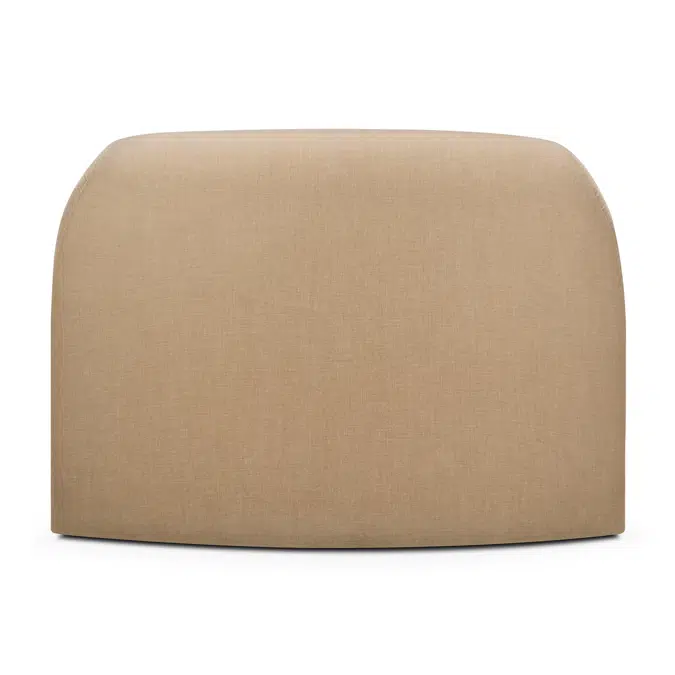 Bulky modular sofa - Light Sepia fabric - 45° round corner - 100x95x75 cm