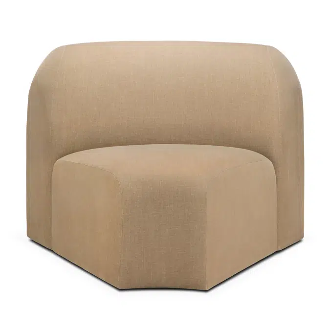 Bulky modular sofa - Light Sepia fabric - 45° round corner - 100x95x75 cm