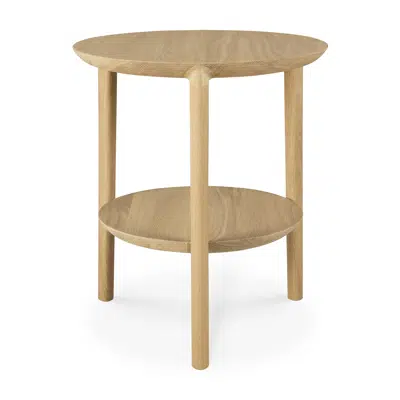 Bok side table - oak - round - 43x43x50 cm için görüntü