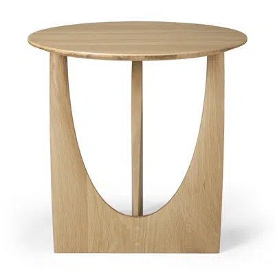 Image for Geometric side table - varnished oak - round - 51x51x50 cm
