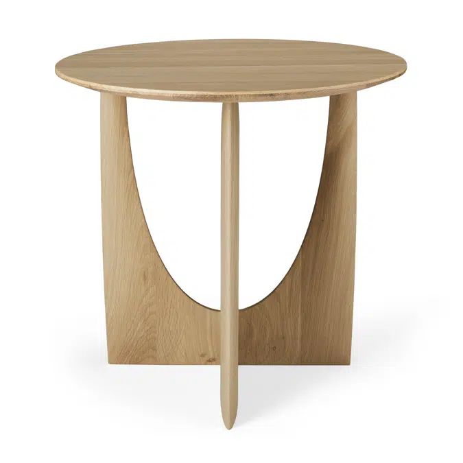 Geometric side table - varnished oak - round - 51x51x50 cm