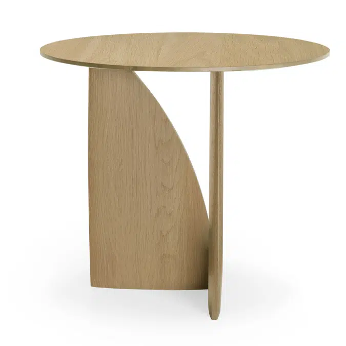 Geometric side table - varnished oak - round - 51x51x50 cm