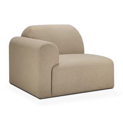 Image for Bulky modular sofa - Almond fabric - end seater with R arm 95x95x75 cm