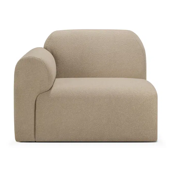 Bulky modular sofa - Almond fabric - end seater with R arm 95x95x75 cm