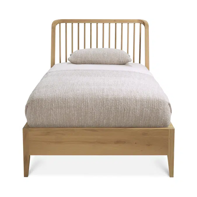 Spindle bed - oak - mattress 90x200 - without slats - 100x210x97 cm