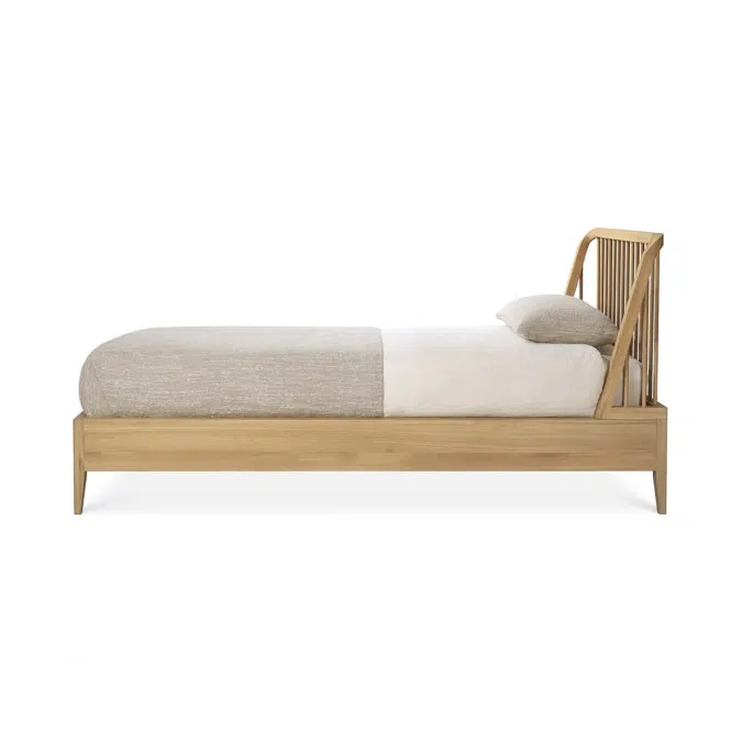 Spindle bed - oak - mattress 90x200 - without slats - 100x210x97 cm