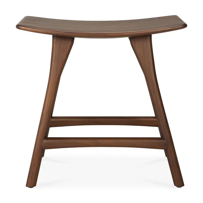 Osso stool - varnished teak - brown - 50x33x49 cm