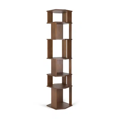 Image for Stairs column - varnished teak - brown - 45x46x204 cm