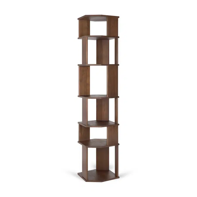 Stairs column - varnished teak - brown - 45x46x204 cm