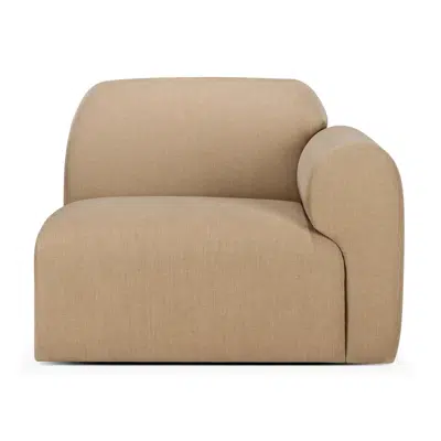 Immagine per Bulky modular sofa - Light Sepia fabric - end seater with L arm  - 95x95x75 cm