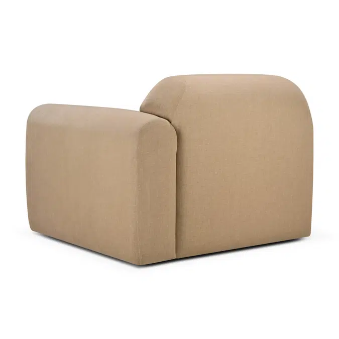 Bulky modular sofa - Light Sepia fabric - end seater with L arm  - 95x95x75 cm