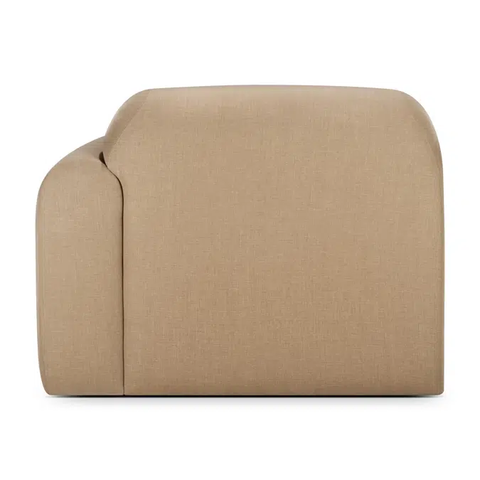 Bulky modular sofa - Light Sepia fabric - end seater with L arm  - 95x95x75 cm