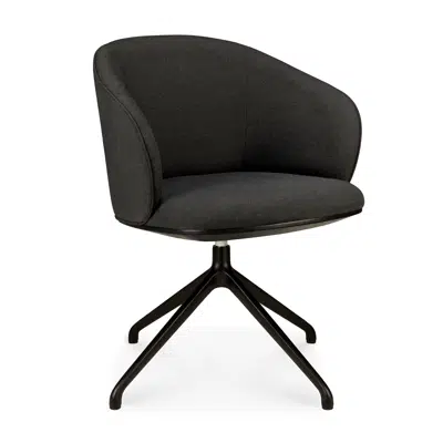 Image for Unda office chair - Charcoal fabric - black base - without wheels  - 61 x 59 x 79 cm