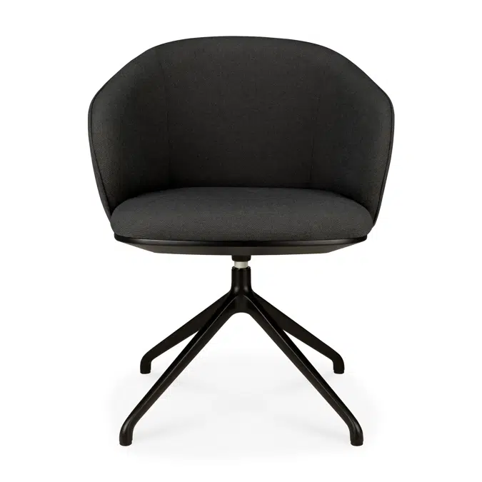 Unda office chair - Charcoal fabric - black base - without wheels  - 61 x 59 x 79 cm