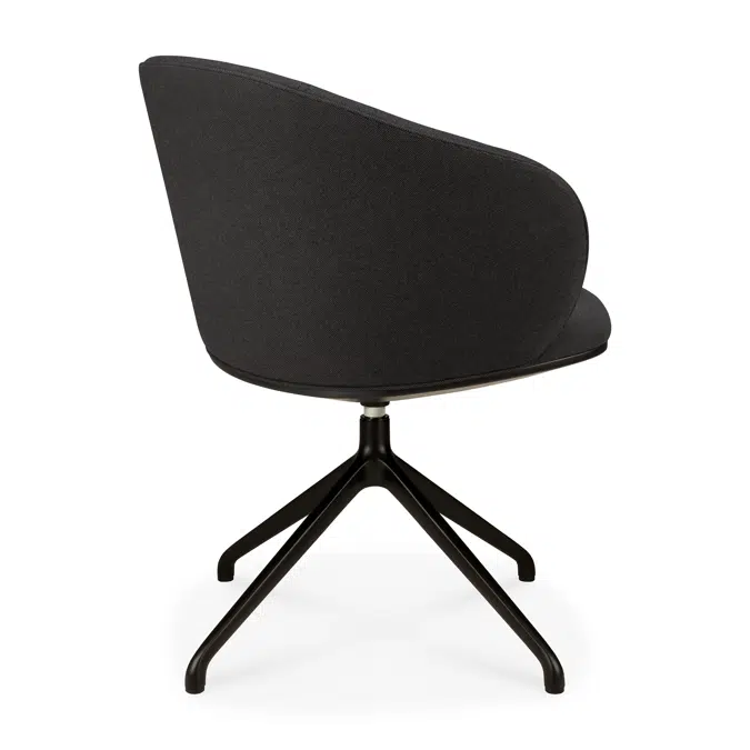 Unda office chair - Charcoal fabric - black base - without wheels  - 61 x 59 x 79 cm