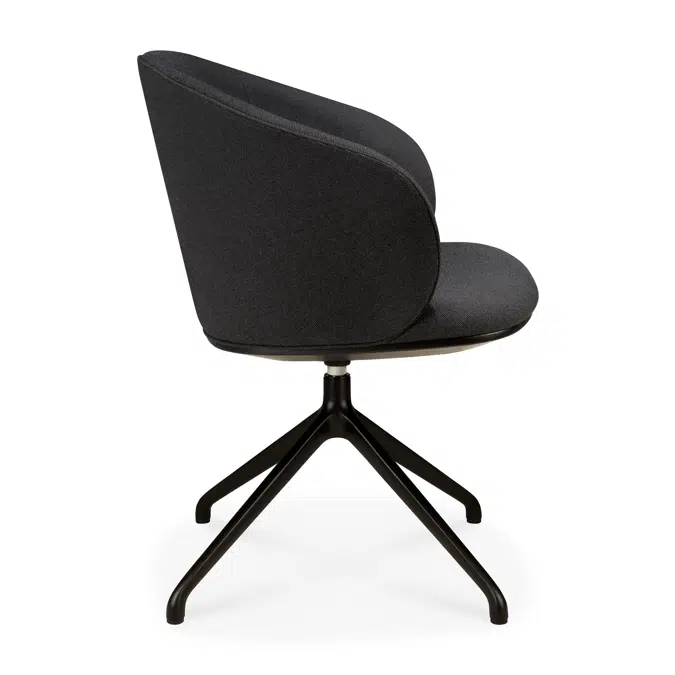 Unda office chair - Charcoal fabric - black base - without wheels  - 61 x 59 x 79 cm