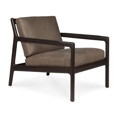 bild för Jack lounge chair - varnished mahogany - dark brown - Terra nubuck leather - 69x87x74 cm