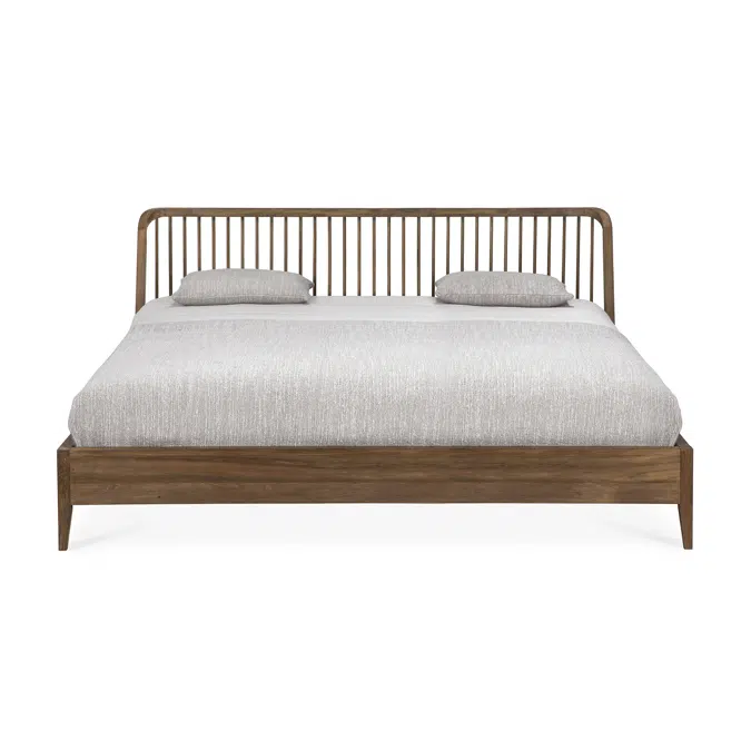 Spindle bed - reclaimed teak - US King - with slats - 203x213x97 cm